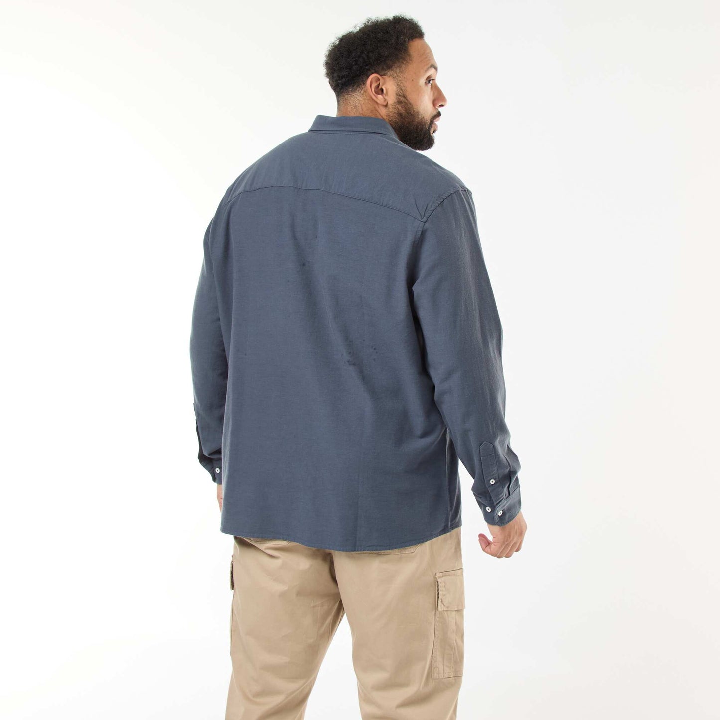 Camisa oxford recta lisa AZUL