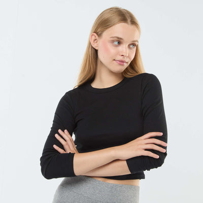 Camiseta cropped básica NEGRO