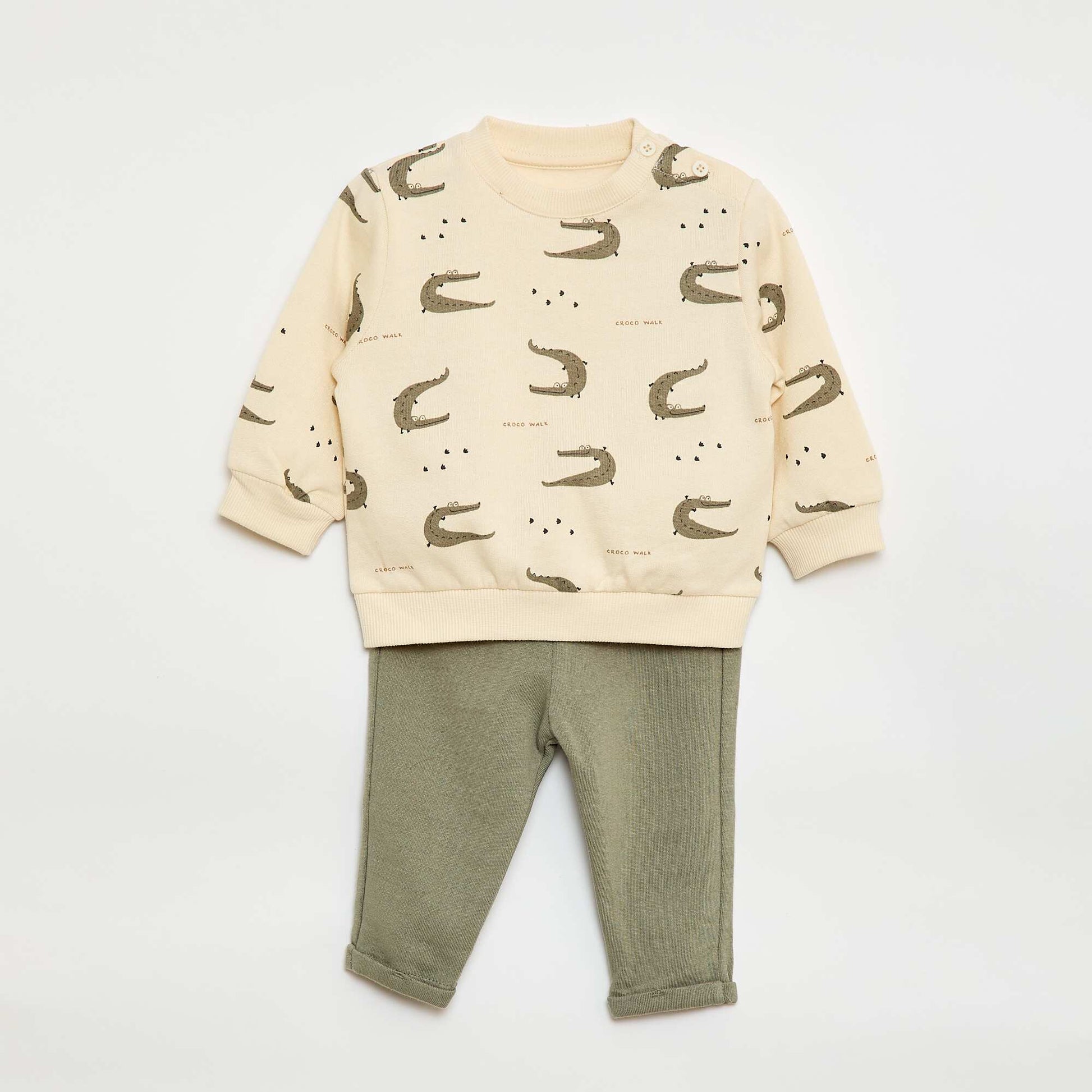 Conjunto de 2 piezas: buzo + pantalón BLANCO