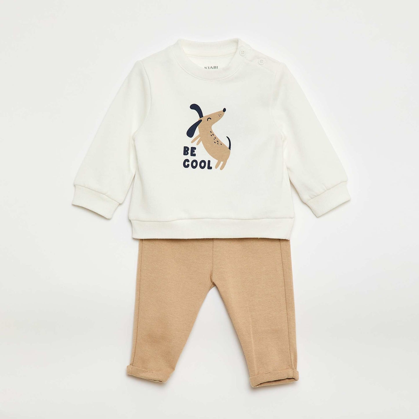 Conjunto de 2 piezas: buzo + pantalón BEIGE