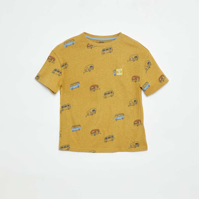 Camiseta de manga corta con motivo BEIGE