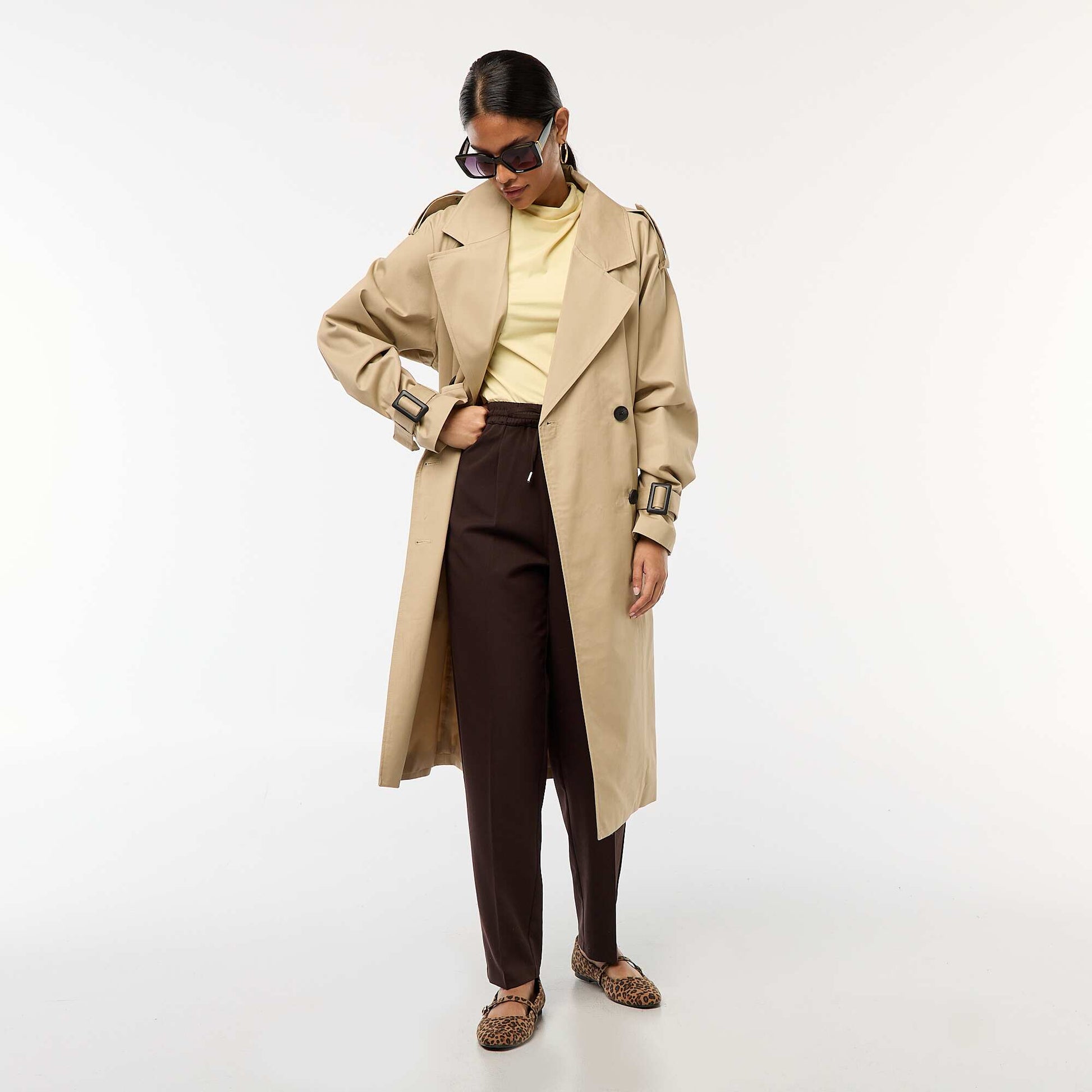 Trench midi ligero BEIGE