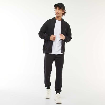 Pantalón de chándal ligero liso NEGRO