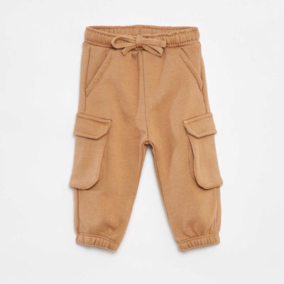 Pantalón de jogging liso con bolsillos grandes BEIGE