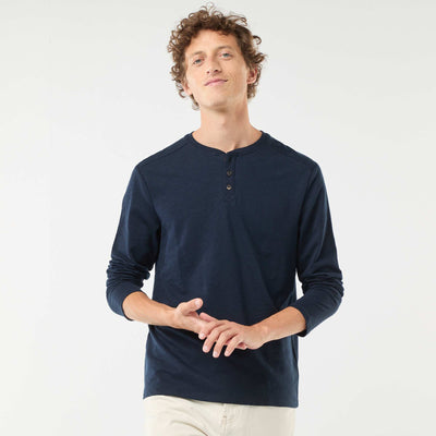 Camiseta de manga larga con cuello panadero AZUL