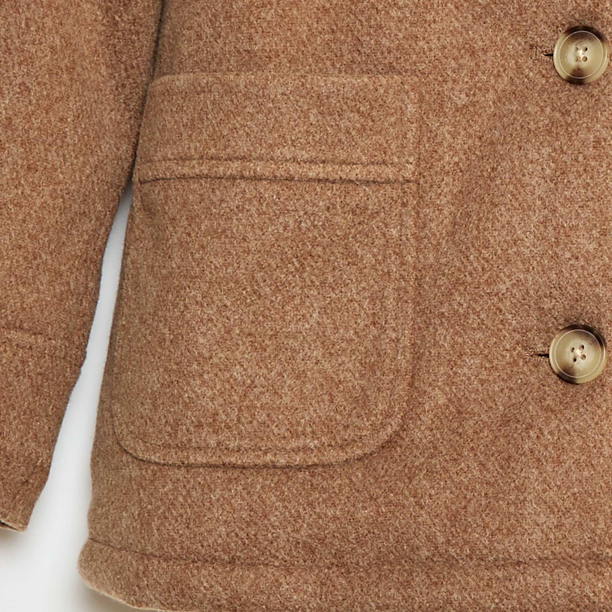 Abrigo con capucha efecto lana MARRON