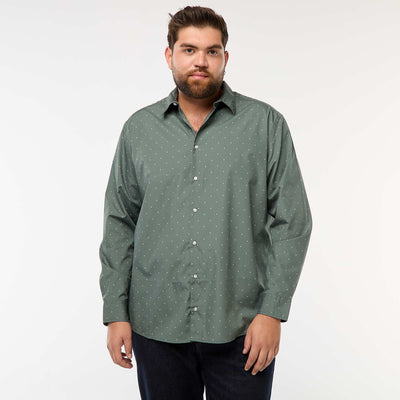Camisa regular fit / corte recto con estampado VERDE