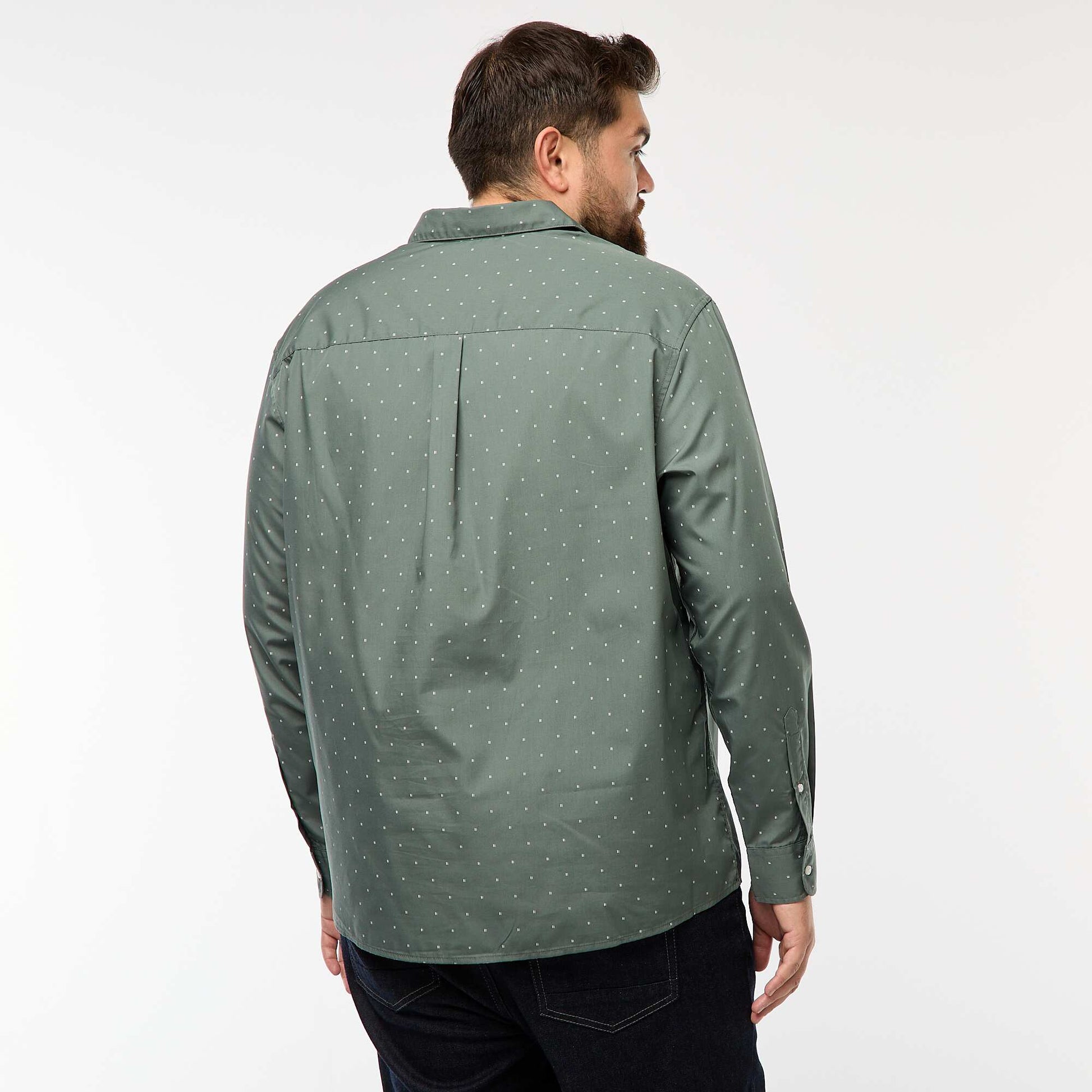 Camisa regular fit / corte recto con estampado VERDE