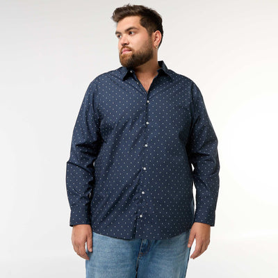 Camisa regular fit / corte recto con estampado AZUL