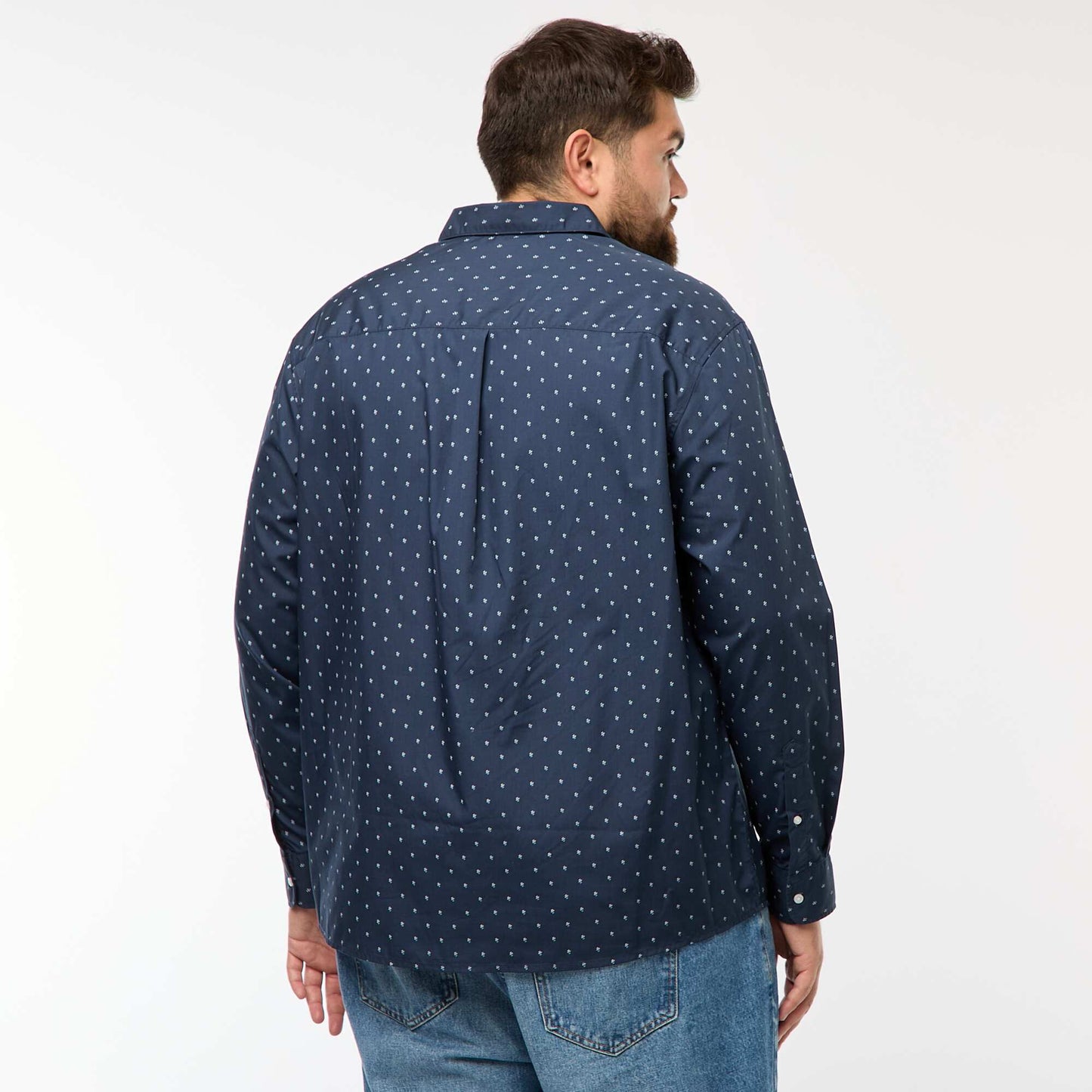 Camisa regular fit / corte recto con estampado AZUL