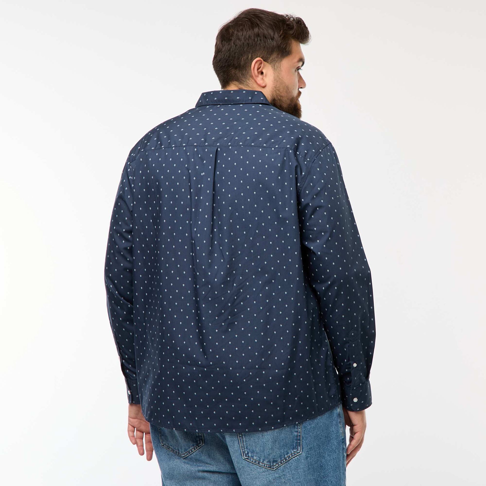 Camisa regular fit / corte recto con estampado AZUL