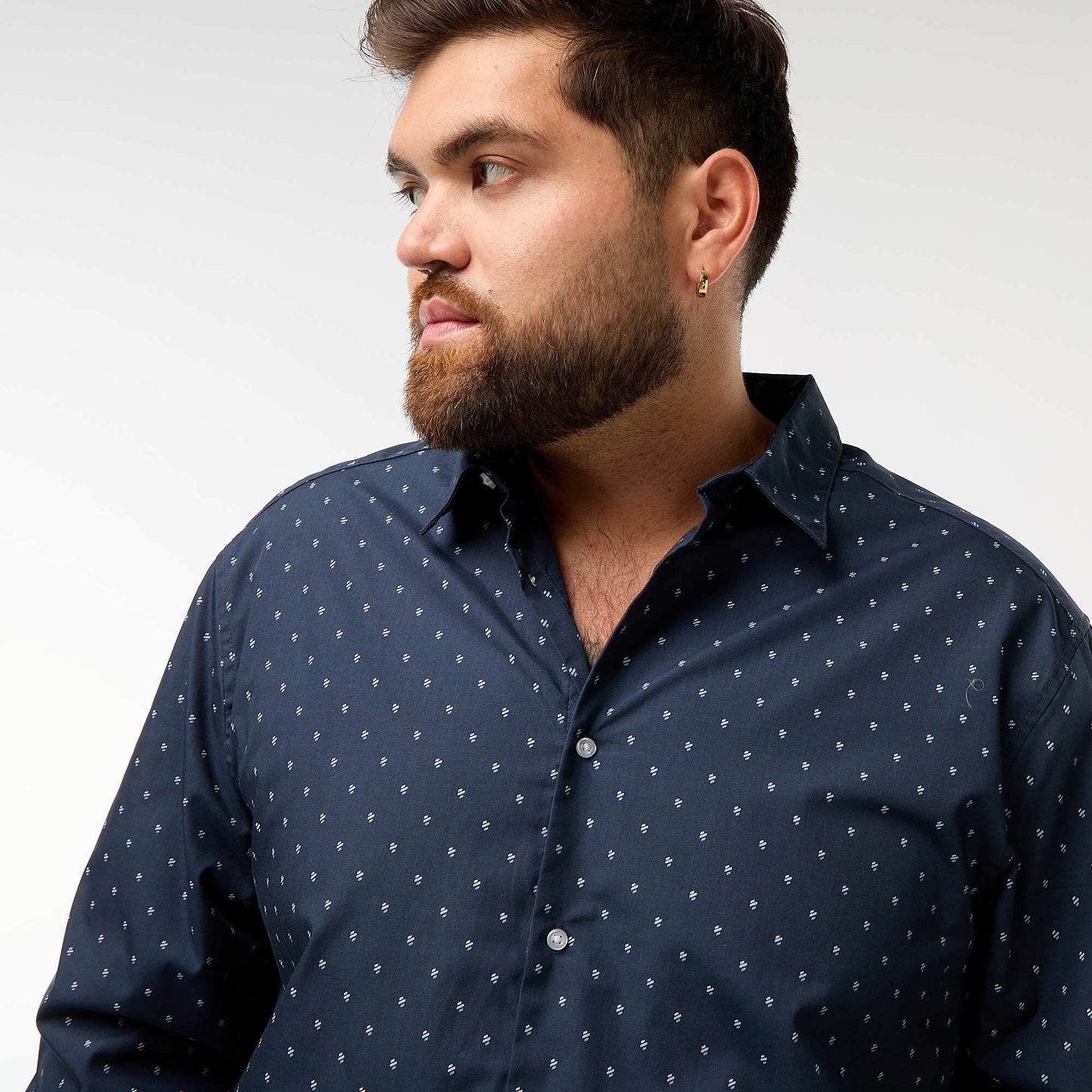 Camisa regular fit / corte recto con estampado AZUL