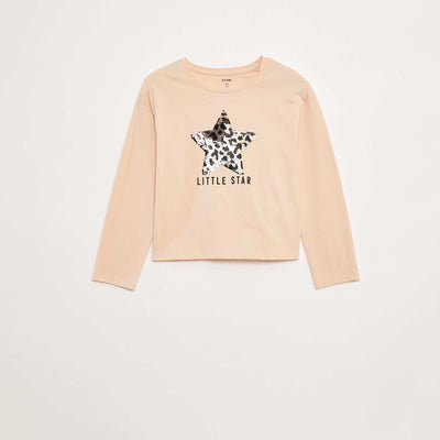 Camiseta de manga larga con lentejuelas ROSA