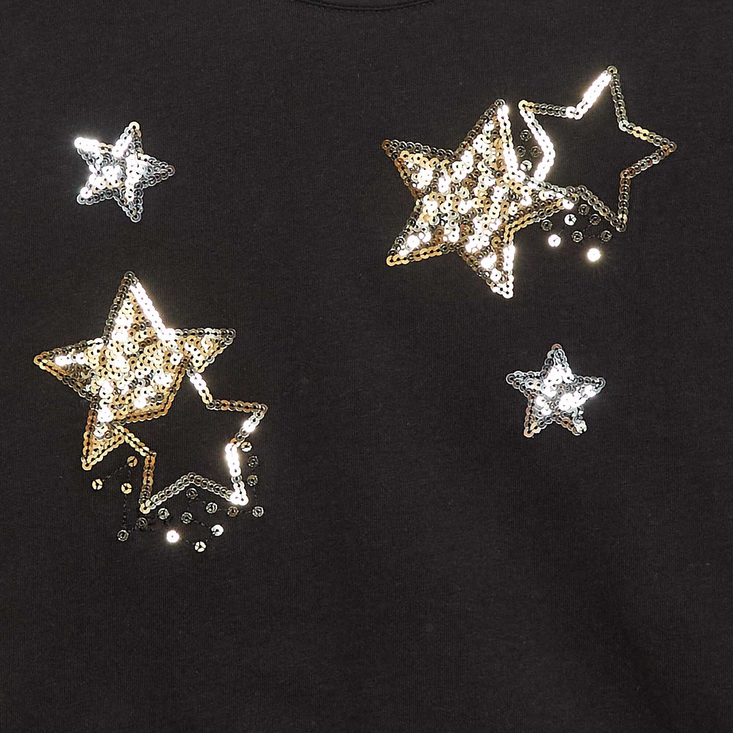 Camiseta de manga larga con lentejuelas NEGRO