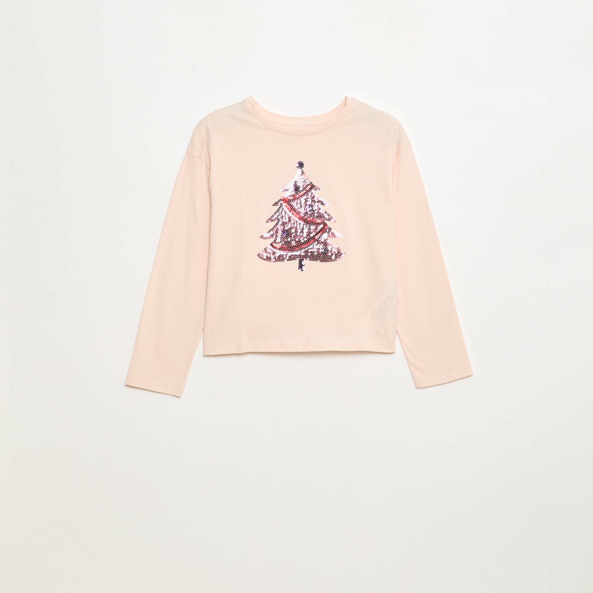Camiseta de manga larga con lentejuelas ROSA