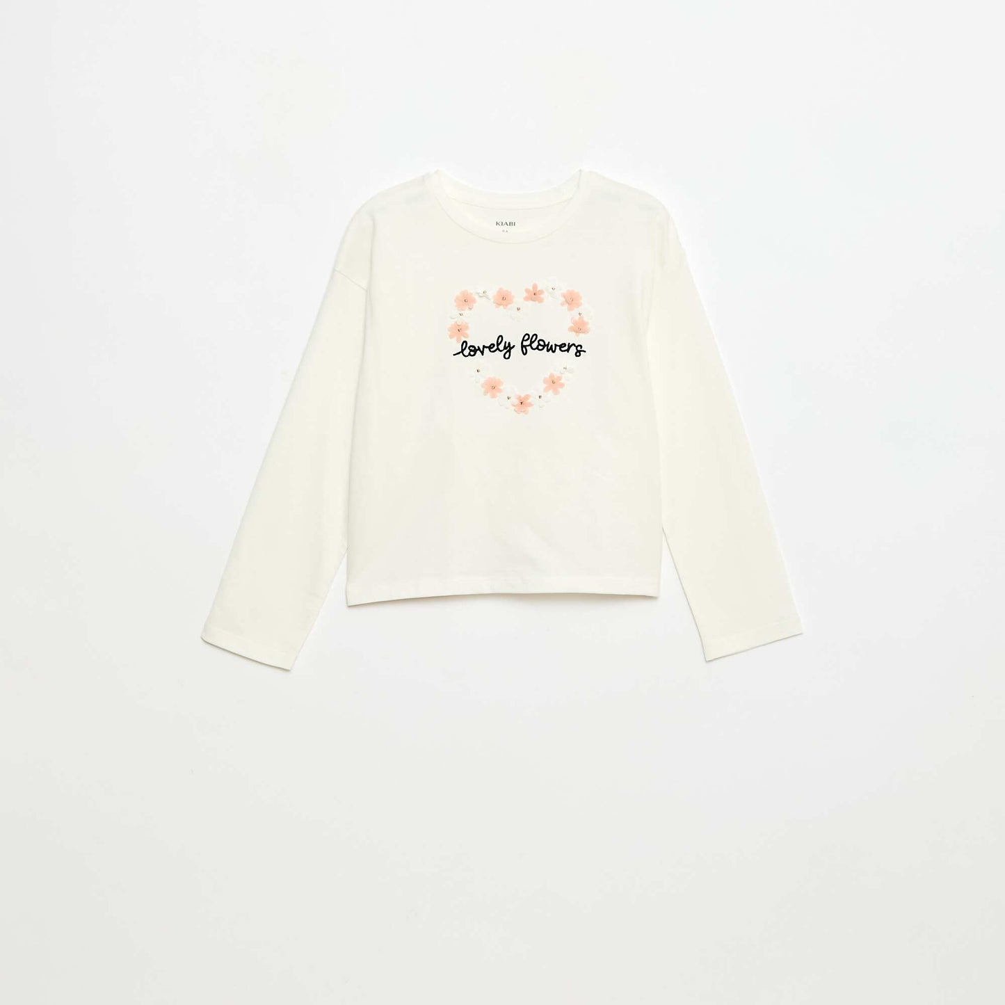 Camiseta de manga larga con lentejuelas BEIGE