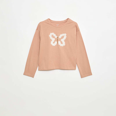 Camiseta de manga larga con lentejuelas ROSA