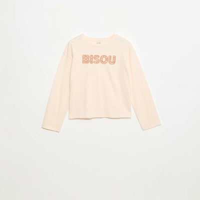 Camiseta de manga larga con lentejuelas ROSA