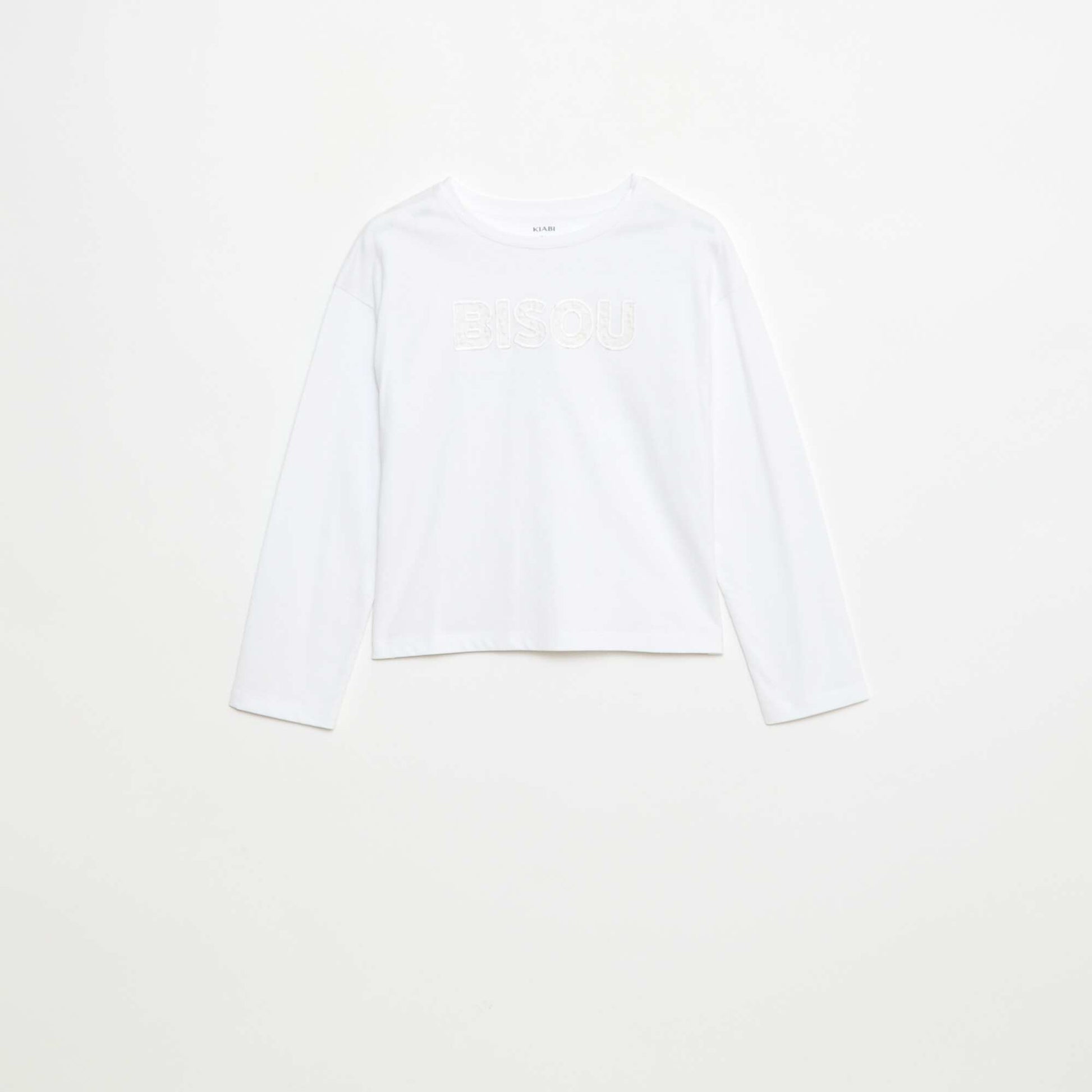 Camiseta de manga larga con lentejuelas BLANCO