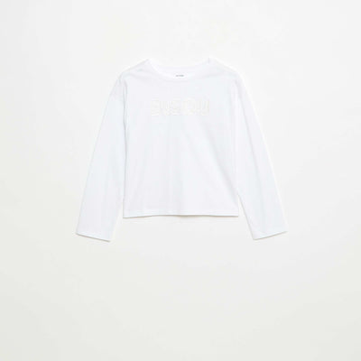 Camiseta de manga larga con lentejuelas BLANCO