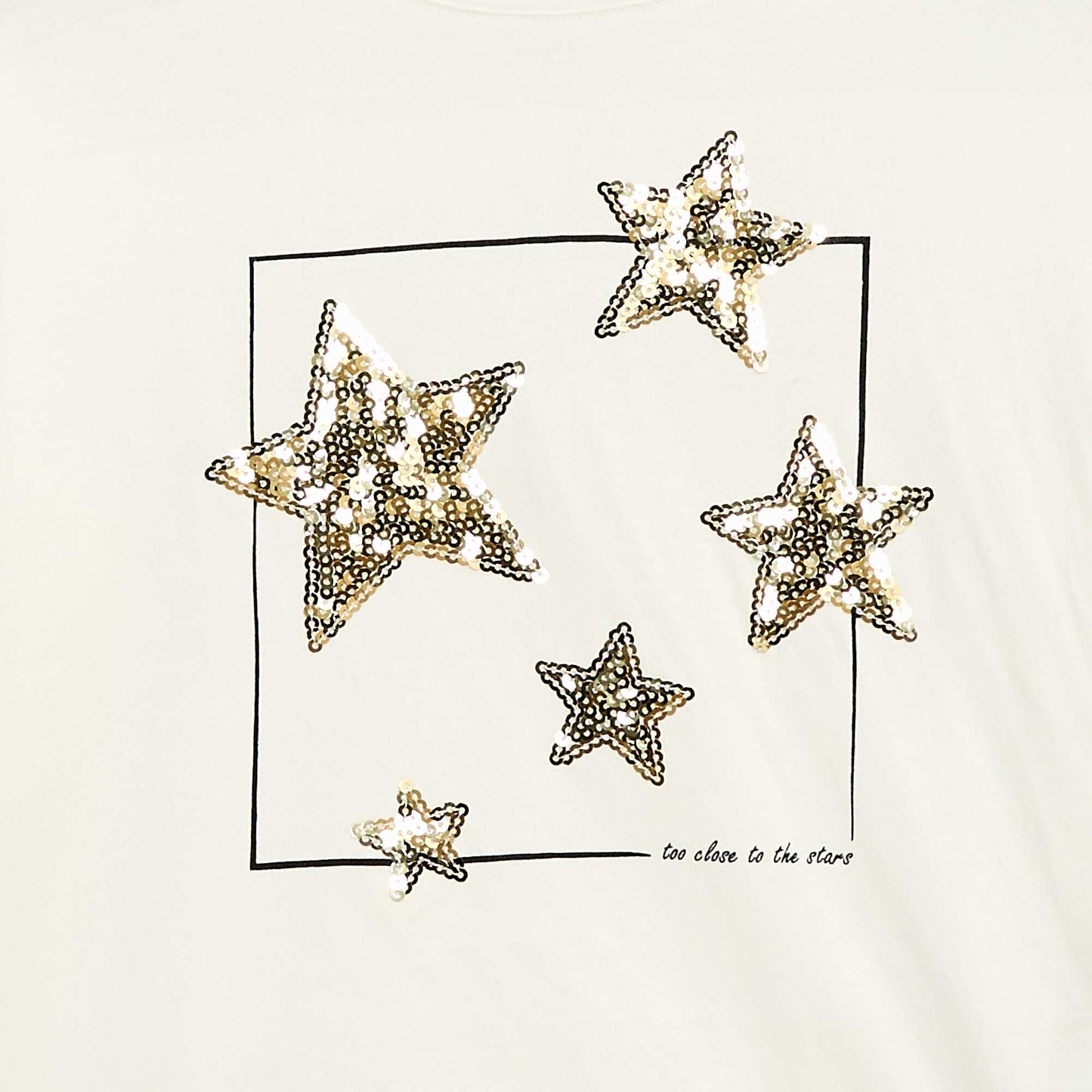 Camiseta de manga larga con lentejuelas BEIGE