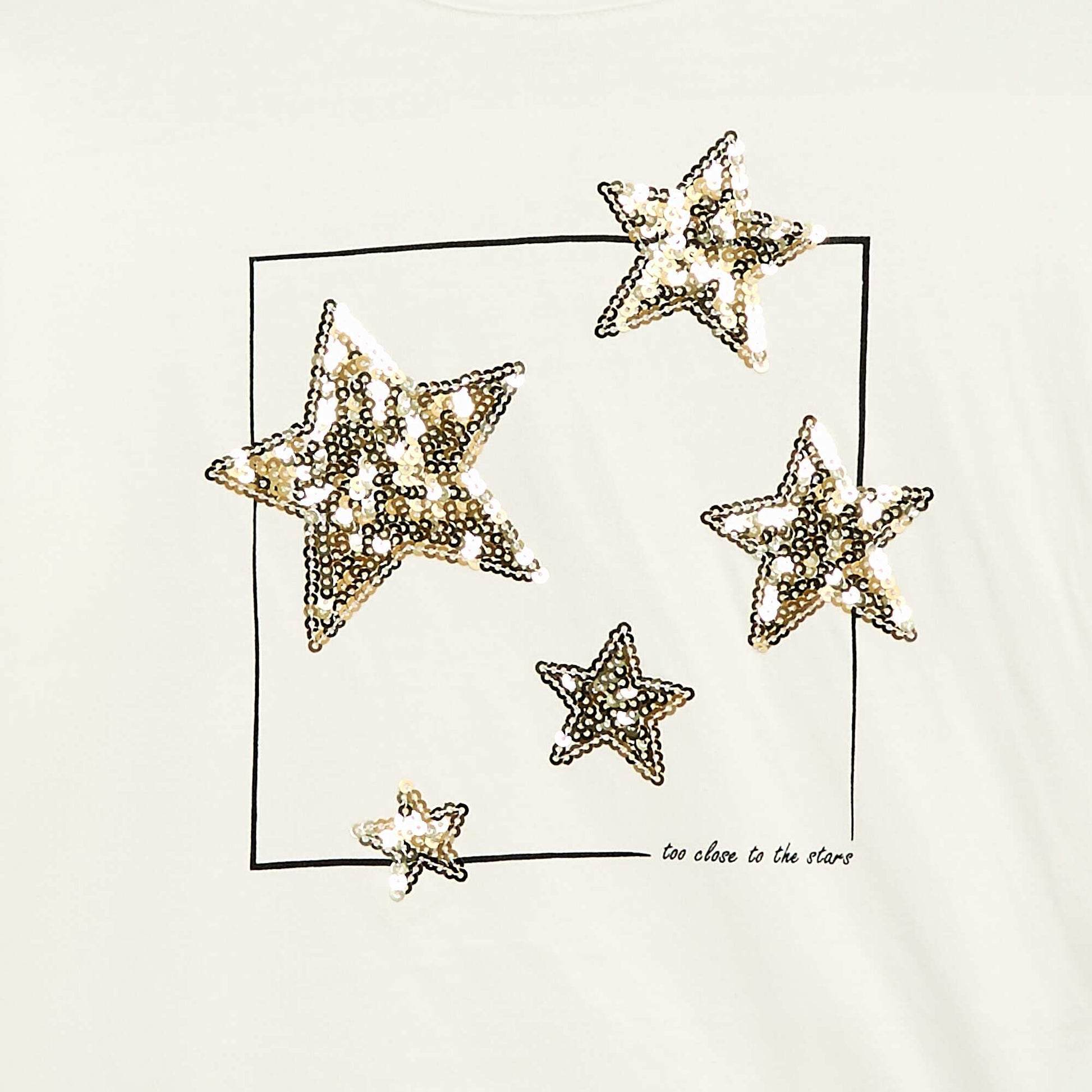 Camiseta de manga larga con lentejuelas BEIGE