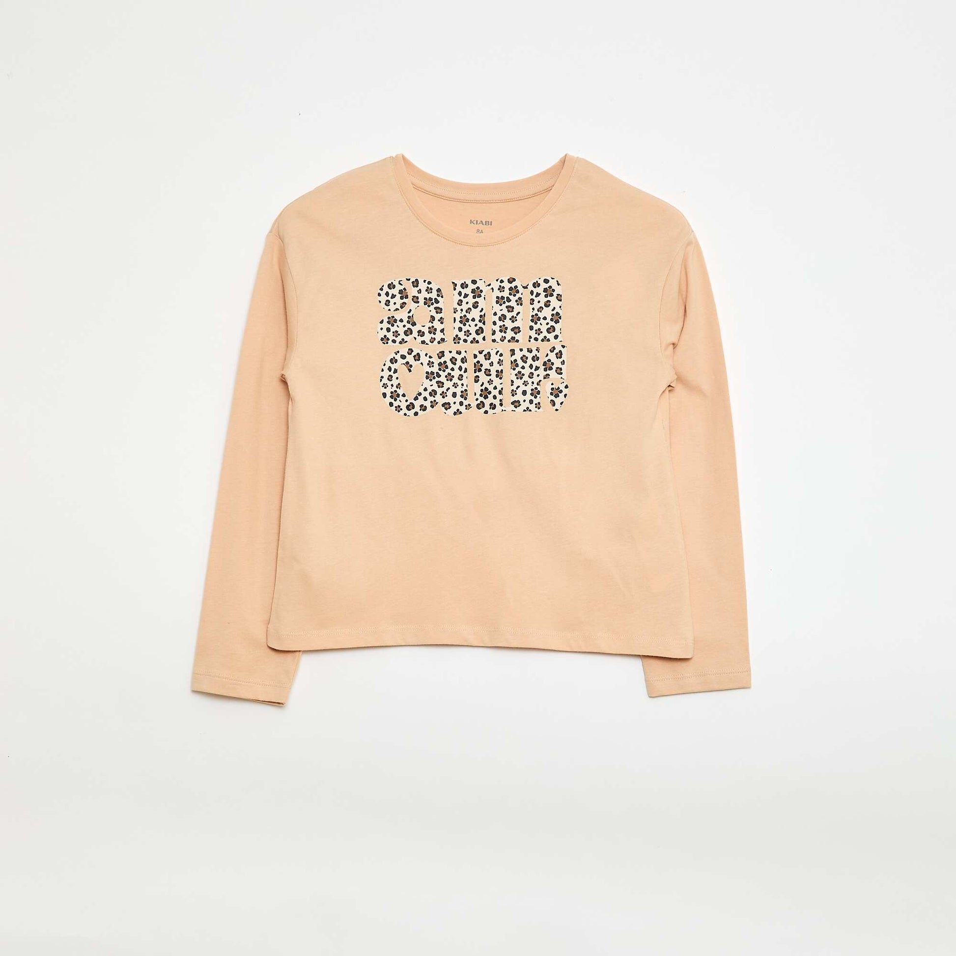 Camiseta estampada de manga larga BEIGE