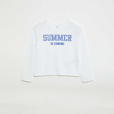 Camiseta estampada de manga larga BLANCO