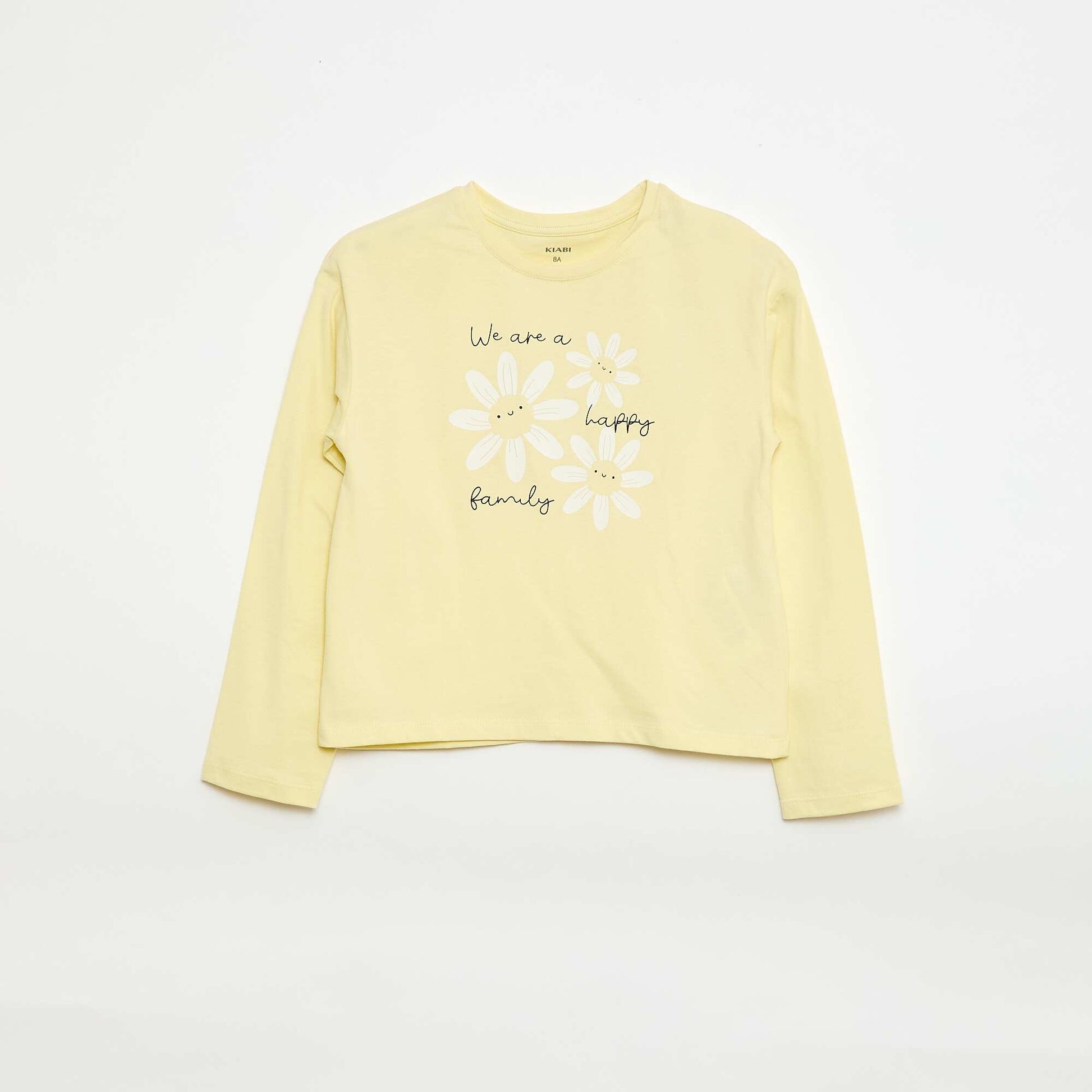 Camiseta estampada de manga larga AMARILLO