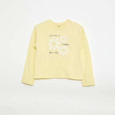 Camiseta estampada de manga larga AMARILLO