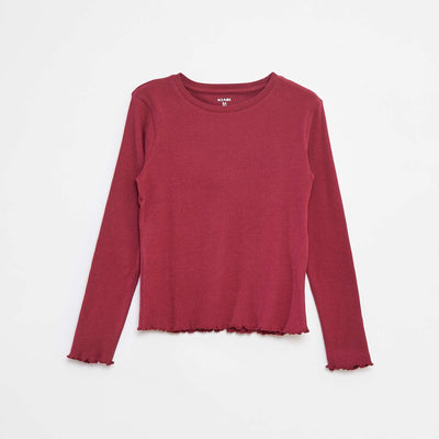 Camiseta de punto de canalé ROJO