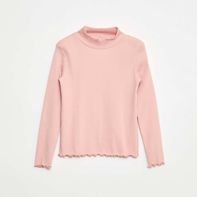Sweater de cuello alto de canalé ROSA