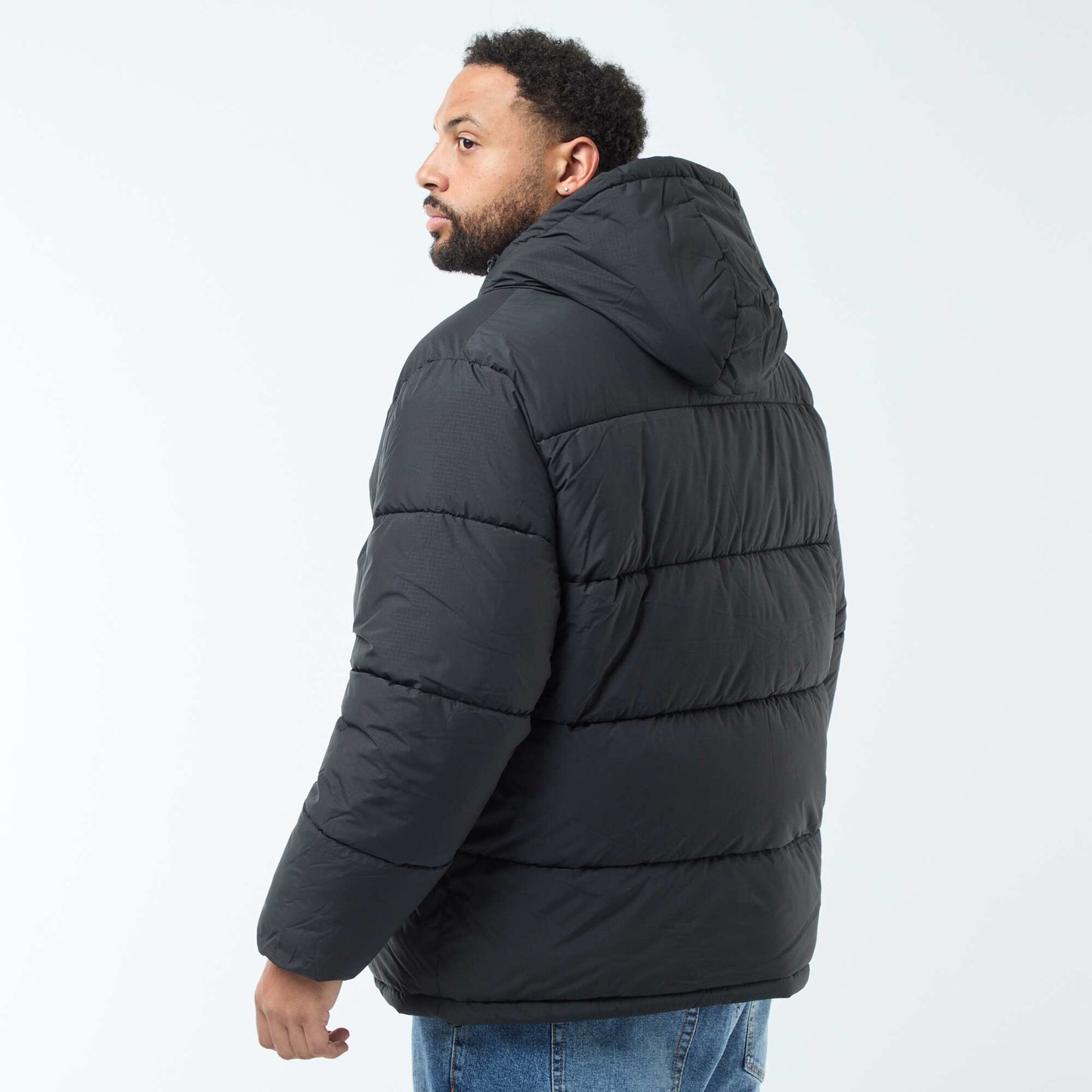 Campera acolchada cálida con capucha NEGRO