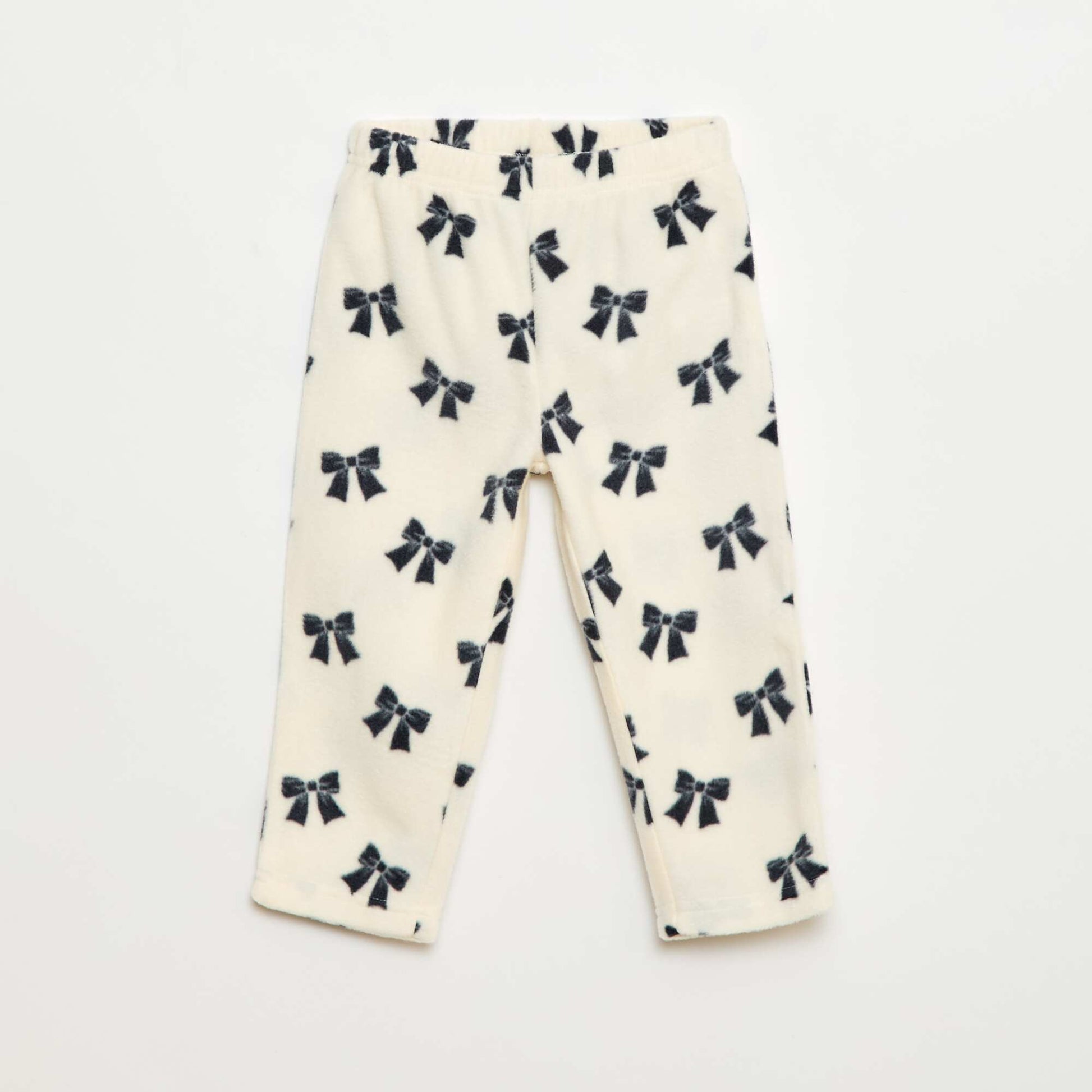 Conjunto pijama polar: camiseta + pantalón BLANCO