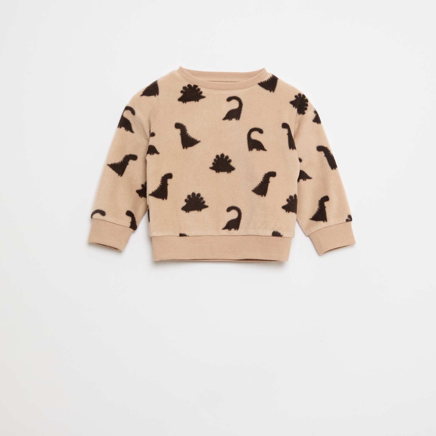 Conjunto pijama polar: camiseta + pantalón BEIGE