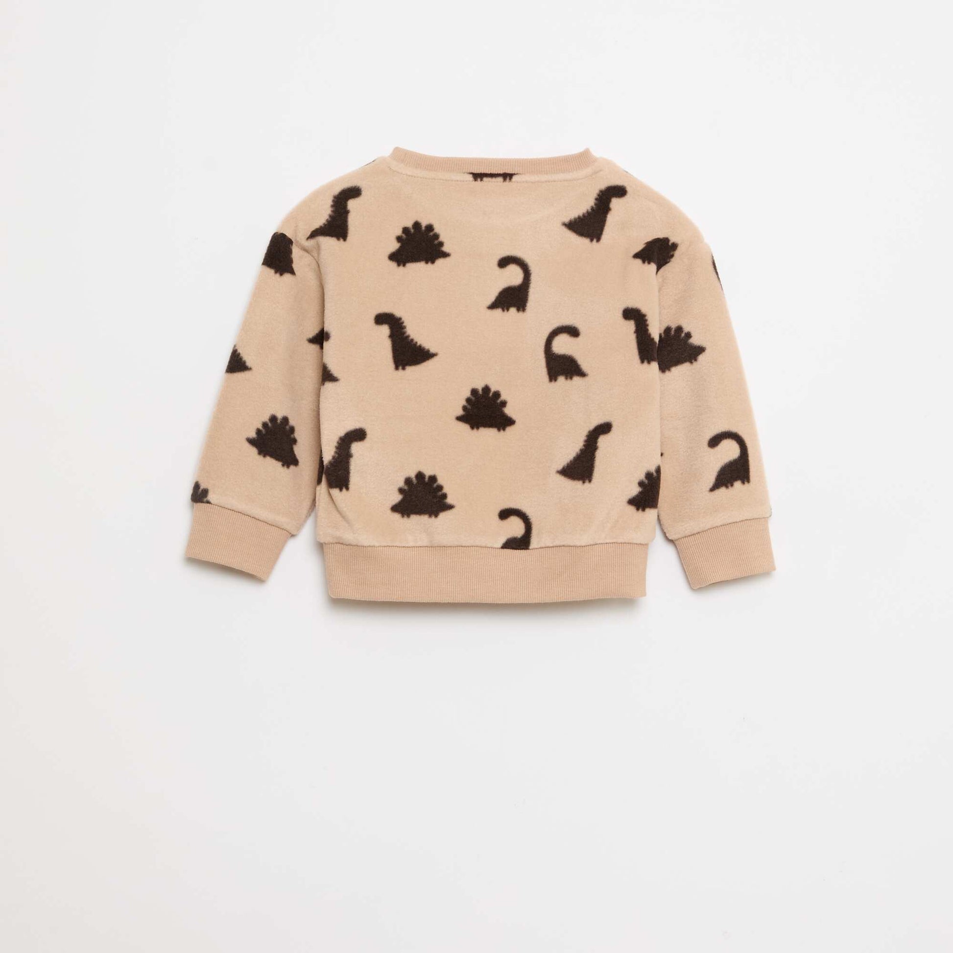 Conjunto pijama polar: camiseta + pantalón BEIGE