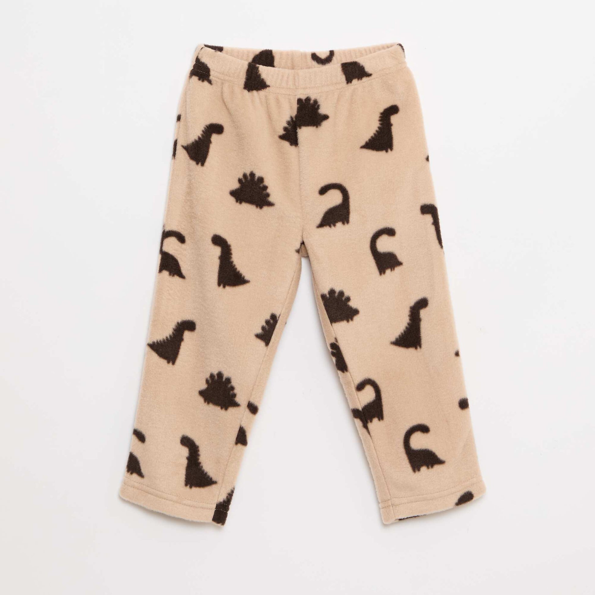 Conjunto pijama polar: camiseta + pantalón BEIGE