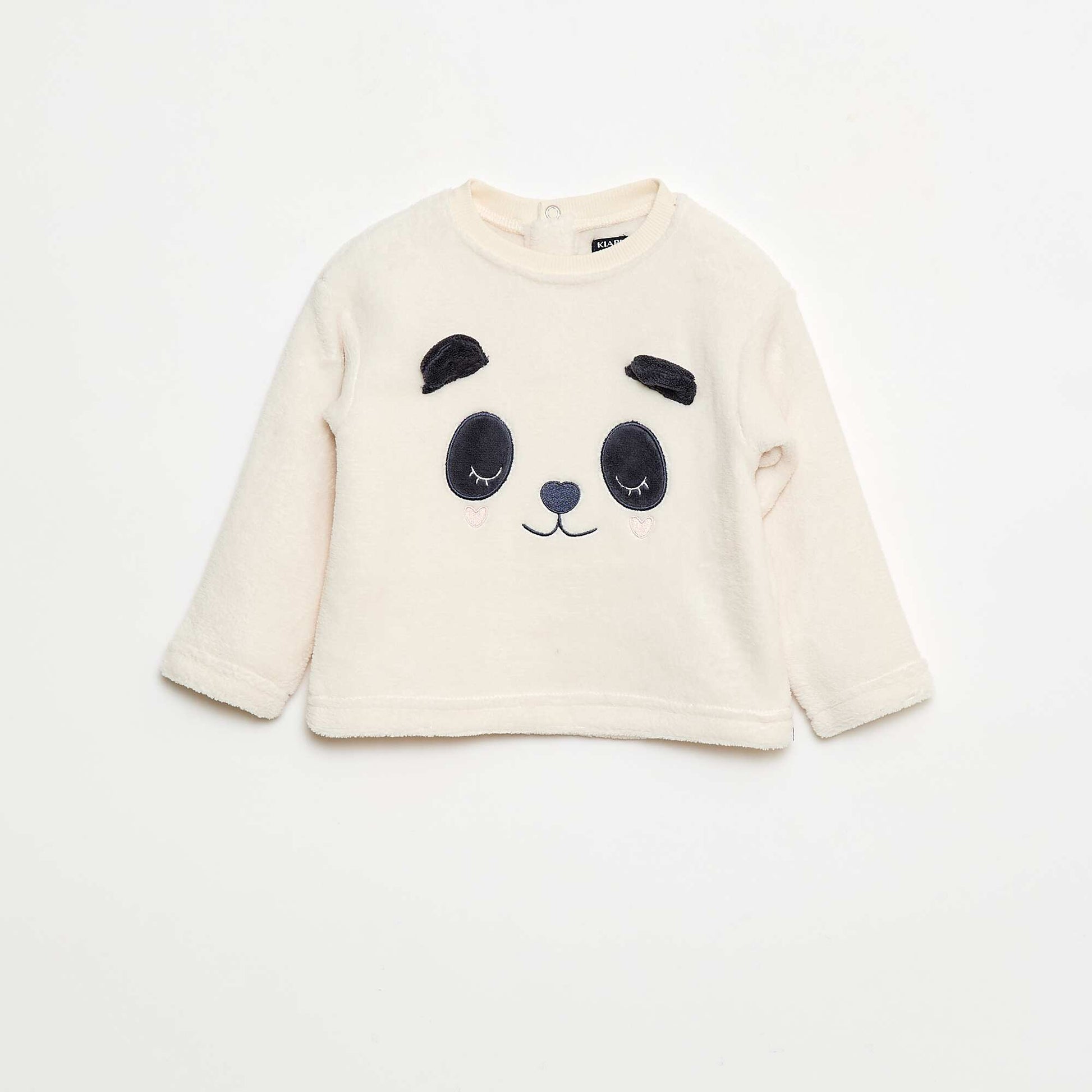 Conjunto de pijama largo polar - 2 piezas BLANCO