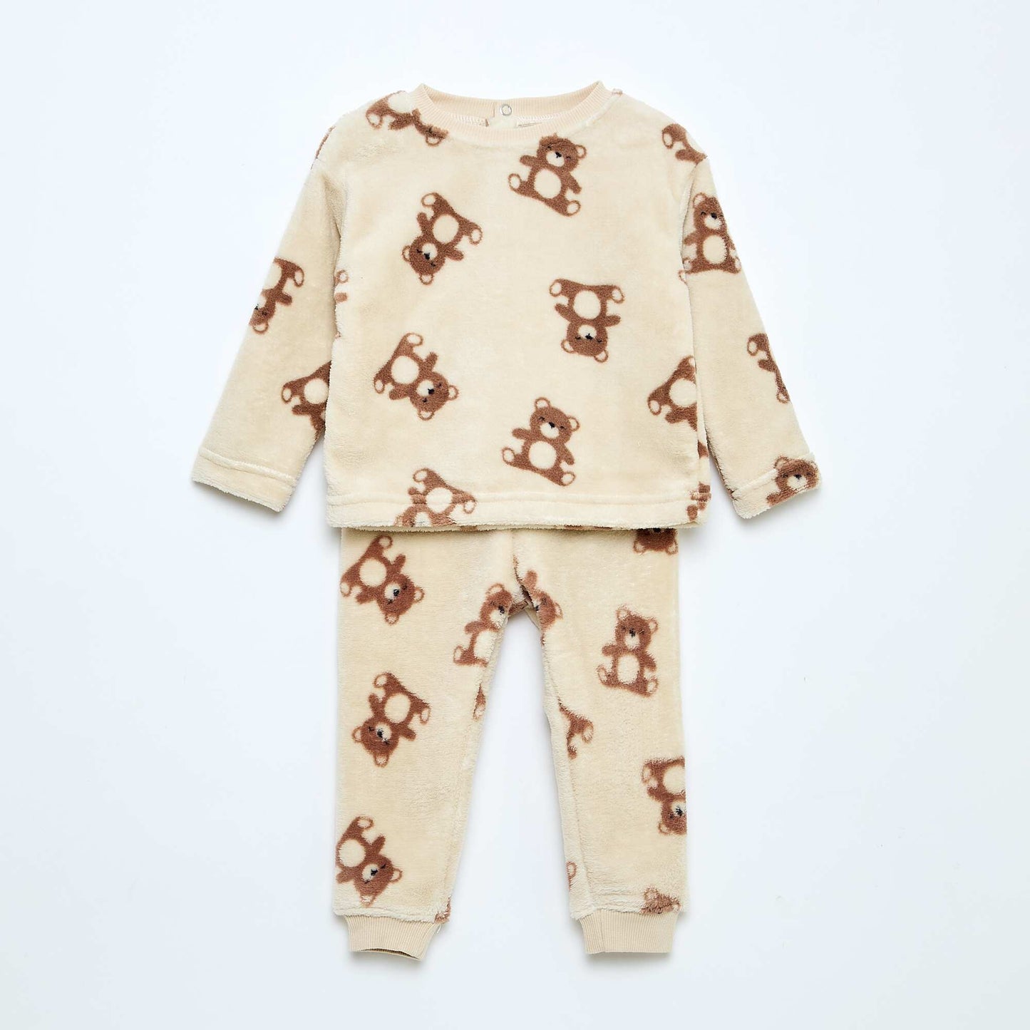 Conjunto de pijama largo en polar - 2 piezas BEIGE