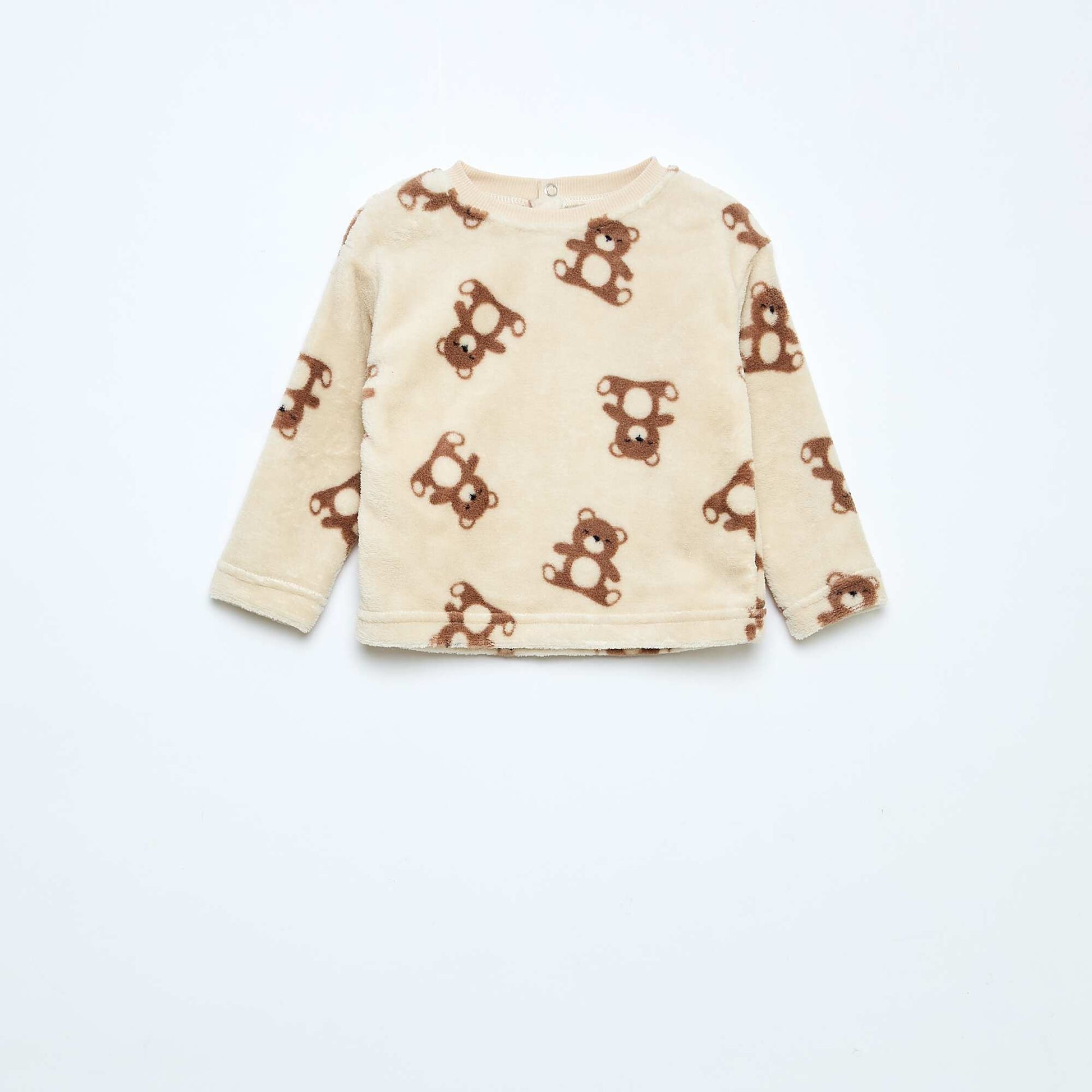 Conjunto de pijama largo en polar - 2 piezas BEIGE