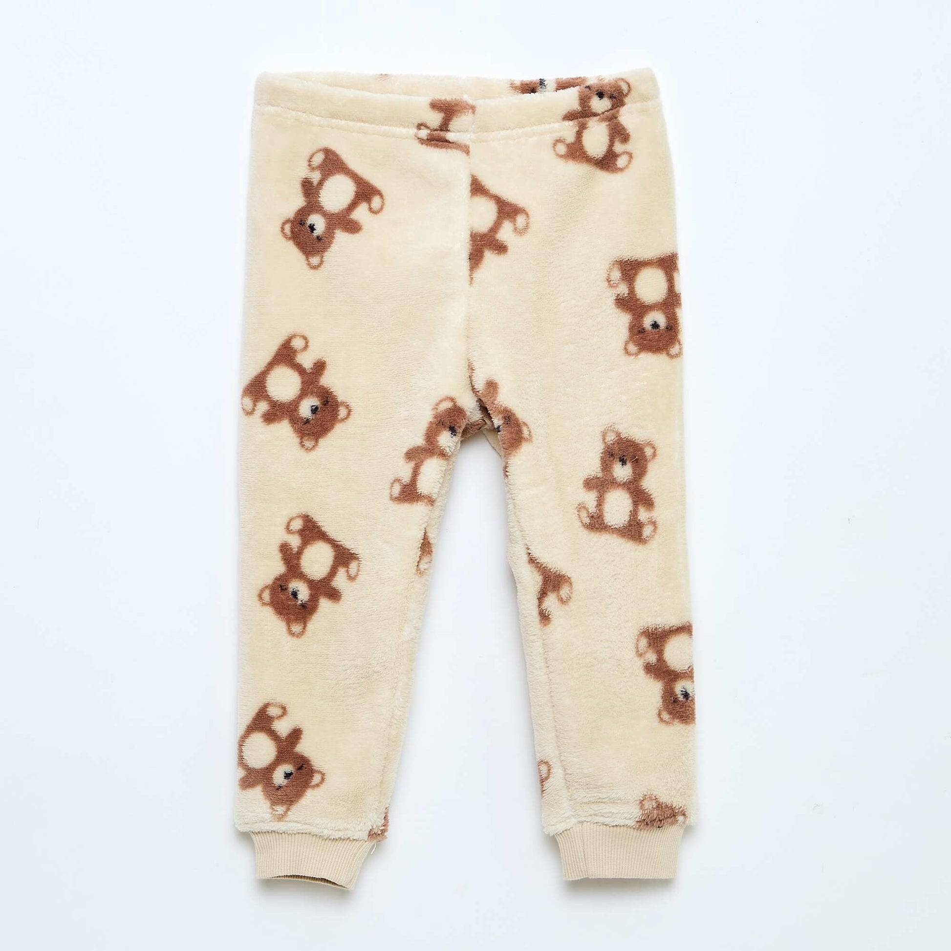 Conjunto de pijama largo en polar - 2 piezas BEIGE