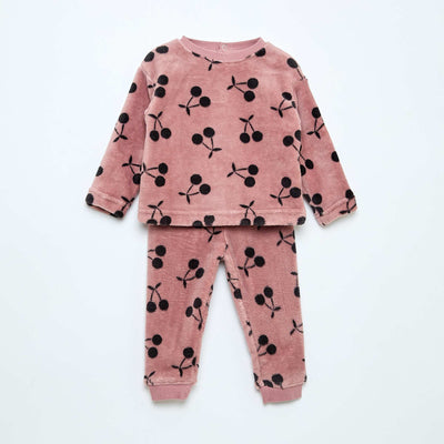 Conjunto de pijama largo polar - 2 piezas ROSA