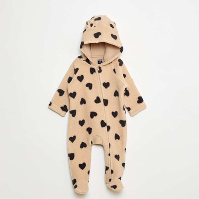 Mono pijama cálido efecto borreguito BEIGE