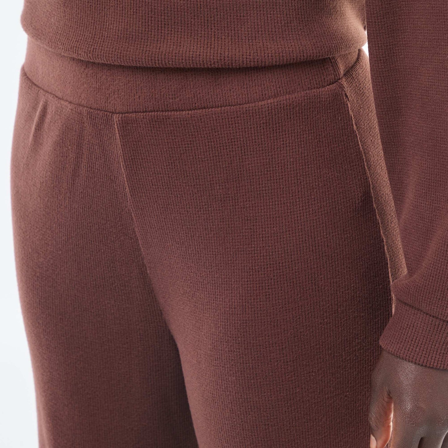 Conjunto de pijama de punto liso MARRON