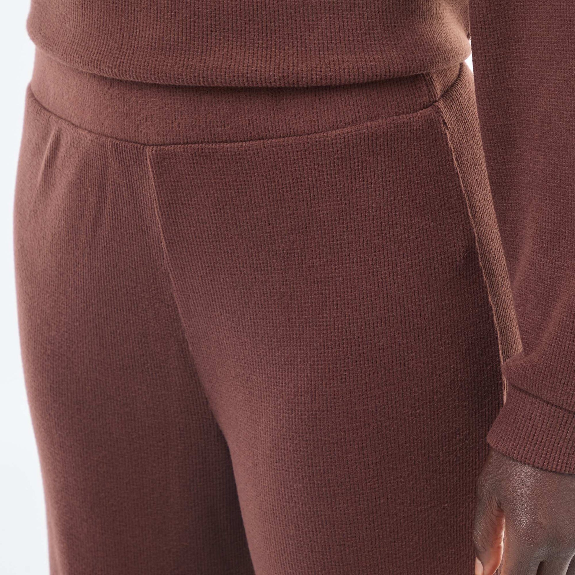 Conjunto de pijama de punto liso MARRON