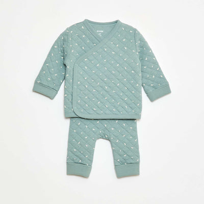Conjunto de pijama de punto de algodón VERDE
