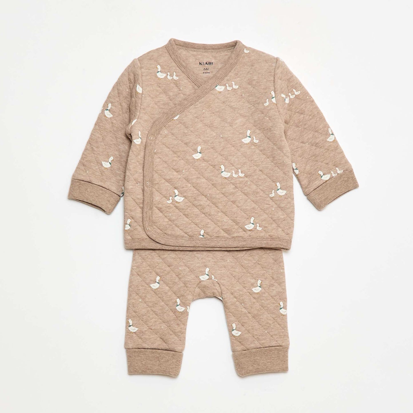 Conjunto de pijama de punto de algodón BEIGE