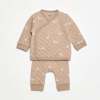 Conjunto de pijama de punto de algodón BEIGE