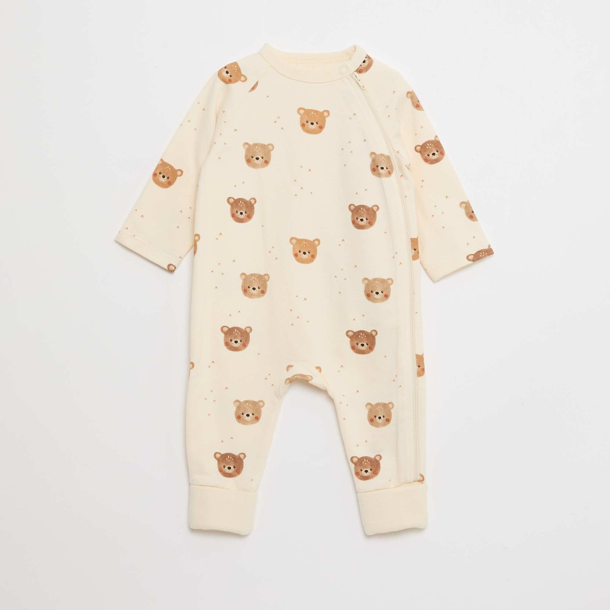 Conjunto pijama de felpa cálida y body BLANCO