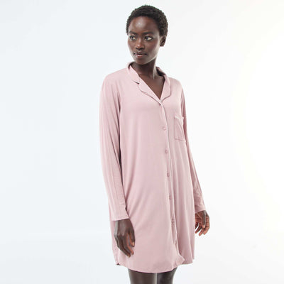 Camisón midi liso ROSA